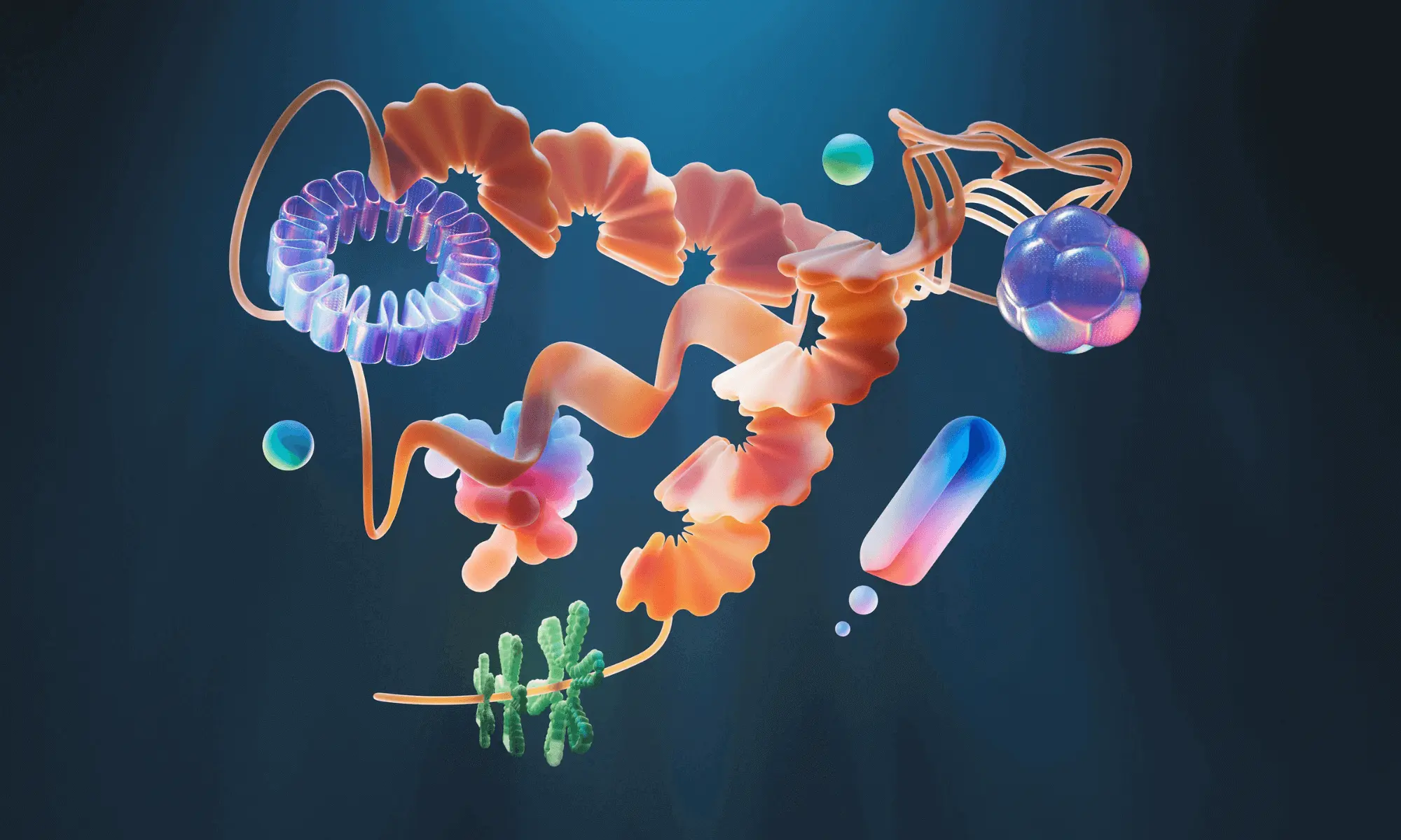 3D illustration of a protein structure